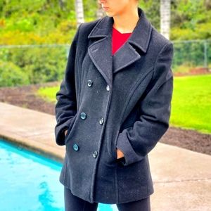 Bromley collection Classic Wool Peacoat Sz M, blk